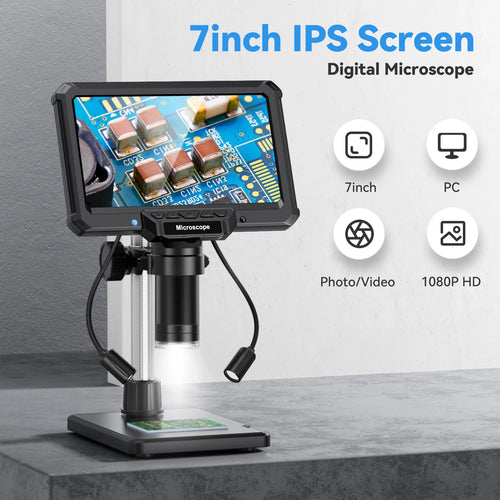 The Field Notes | 7-Inch 1200X Digital Microscope for PCB & Coin Inspection