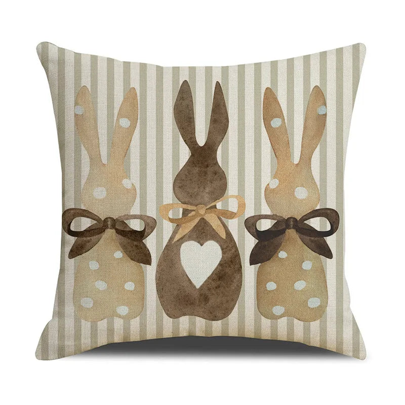 2025 Easter Rabbit Table Runner Linen Bunny Dining Table Cloth Placemat Spring Holiday Happy Easter Decoration For Home Kitchen