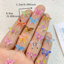 50Pcs New Cute Resin Mini Cartoon Colorful Butterfly Flat Back Manicure Parts Embellishments For Hair Bows Accessories