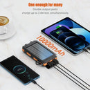 【FREEShip】Solar Charger PowerBank 10000mAh Solar Phone Charger, Portable Charger Fast Charger Dual USB Ports Bui