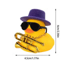 Car Ducks For Dashboard Rubber Car Duck Decoration With Squeak Yellow Duckling With Hat Ornaments Auto Accessories Rubber Ducks