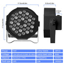 Datewink 4PCS 36LEDs Flat Par Lights With Bag RGB-Bühnenbeleuchtungseffekt DMX512 für DJ, Disco, Hochzeit, Party, Nachtclub, Weihnachten