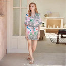 [Pink Dessert Dog] Summer Short-sleeved Pajamas Women's Ice Silk Thin Loose Large Size Home Clothes Two-piece Suit