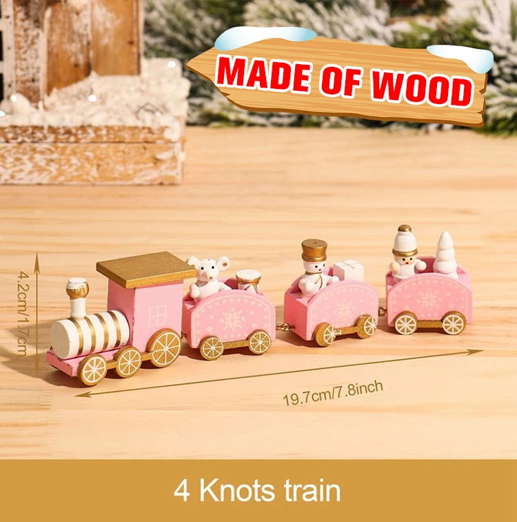 Wooden/Plastic Train Christmas Ornament Merry Christmas Decoration For Home 2024 Xmas Gifts Noel Natal Navidad New Year 2025