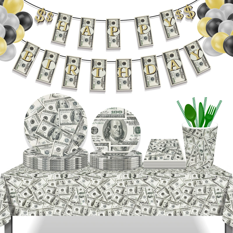 American Dollar Pattern Disposable Tablecloth 100 Dollars Birthday Decoration 130*220cm Camping Mat Table Cover Party Supplies