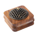 Walnut Wood Incense Burner Household Moxibustion Base Indoor Sandalwood Incense Holder Mugwort Pillar Incense Burner Decoration