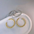 JWER Trendy Chain Huggie Hoop Earrings for Women Cz Simple Rhinestone Ear Buckle Chain Hoop Crystal Zircon Jewelry Accessories