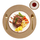 Set of 6 Round Braided Placemats 34CM Table Mats for Dining Tables Christmas Halloween Woven Washable Non-Slip Place mats