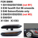 2Pcs Dynamic Side Marker Flowing Lights For BMW E46 E90 E83 E X1 X3 Car Styling Led Side Indicator Turn Signal Light Smoked Lens