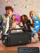 W-KING BT261-2 Portable Bluetooth 80W Wireless Speaker, IPX6 Waterproof Loud with Bass Boost, Stereo Pairing, Reverse Charging