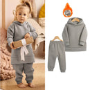 2026 Neuheiten Kleidung für kleine Mädchen Trainingsanzug 2-teiliges Set Warmer Fleece Einfarbiger Pullover+Hose Loungewear-Anzug für Kinder