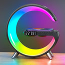 9 Zoll Kabelloses Ladegerät Standwecker Bluetooth Lautsprecher LED Lampe RGB Nachtlicht für iPhone Samsung Schnelle Ladestation