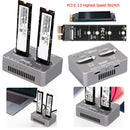 Dual-Bay M.2 NVME SSD Clone USB3.2 Type C NVME Docking Station M.2 M.3 NVME PCI-E External Hard Disk Box for M2 SSD M Key SSD