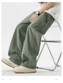 High Quality Summer Thin Men's Straight Tube Loose Ice Silk Wide Leg Casual Pants Breathable Jogging Fitness Baggy Casual Pants
