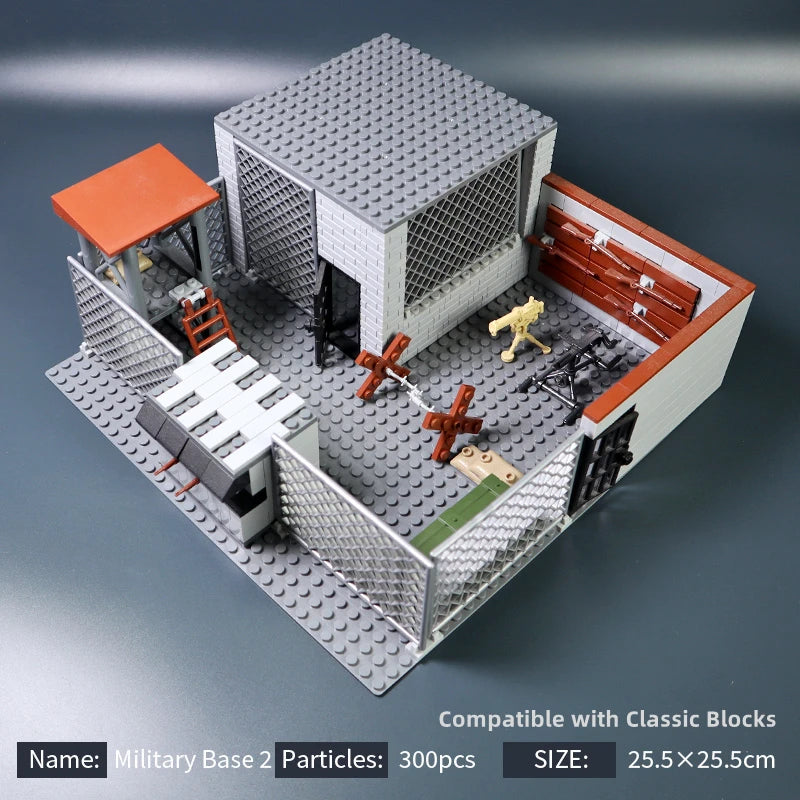 MOC Military Base Building Blocks Weapons House Blocks Toys for Boys Compatible Classic Army Guns Accessories Bricks Kids Toys