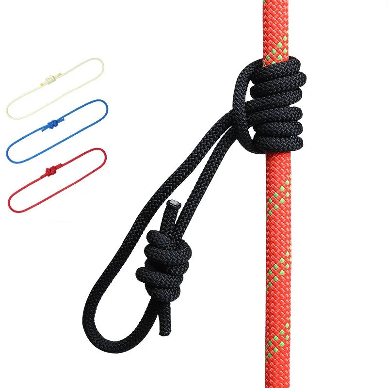 Outdoor 6mm Prusik Cord Rope 120cm Length Accessory Rope Durable Heat Resistant Polyester Nylon Kevlar Rock Climbing Rope