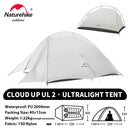 Naturehike Cloud Up 2 People Tent Ultralight 20D Camping Tent Waterproof Outdoor Hiking Travel Backpacking Cycling Fishing Tents