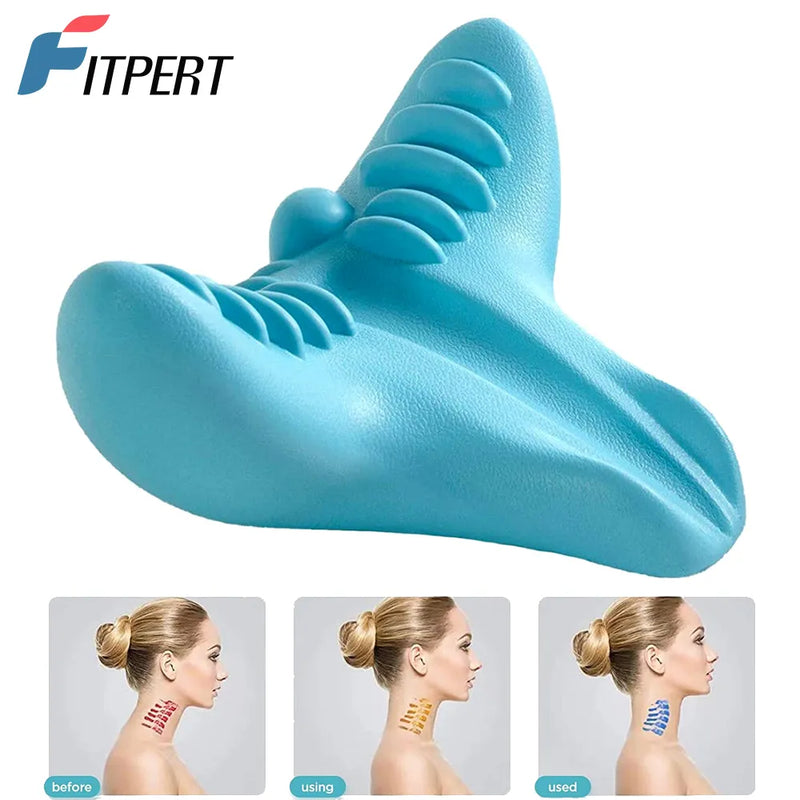 Cervical Chiropractic Traction Pillow Device Neck Shoulder Stretcher Massager Relaxer for Pain Relief Cervical Spine Alignment