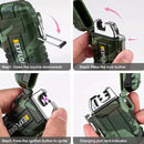 2024 New Waterproof Double Arc Lighter USB Rechargeable Windproof Plasma Lighter Outdoor Camping Flameless Smoking Accessories