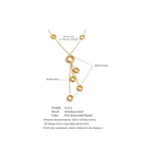 Yhpup Stainless Steel Round Hollow Tassel Pendant Drop Necklace New Arrivals 16K PVD Plated Fashion Charm Jewelry for Women