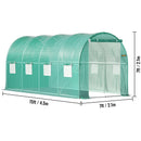SucceBuy Walk-in Tunnel Greenhouse Galvanized Frame & Waterproof Cover 15x7x7/10x7x7/20x10x7/12x7x7 ft Greenhouses & Cold Frames