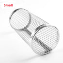 New Rolling Grilling BBQ Basket Stainless Steel Leakproof Mesh Barbecue Rack Outdoor Picnic Camping Simple Cylindrical BBQ Grill