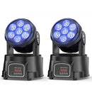 Yiflamefly 2Pcs/Set 105W Beam Moving Head Lights 7x15W RGBW LED Stage Lights DMX512 Spot Lights For DJ Disco KTV Wedding Party