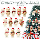 8-32pcs Christmas Mini Teddy Bears Bulk Xmas Bear Plush Dolls Tiny Soft Bear Dolls Party Favors for Christmas Tree Decorations