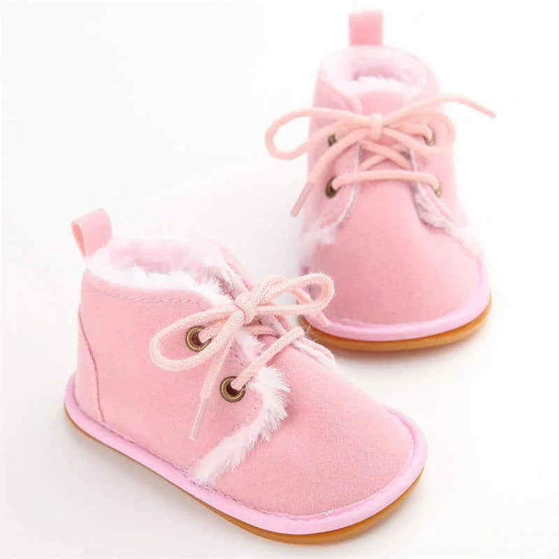 New Snow Baby Booties Shoes Baby Boy Girl Shoes Crib Shoes Winter Warm Cotton Anti-slip Sole Newborn Toddler First Walkers Shoes