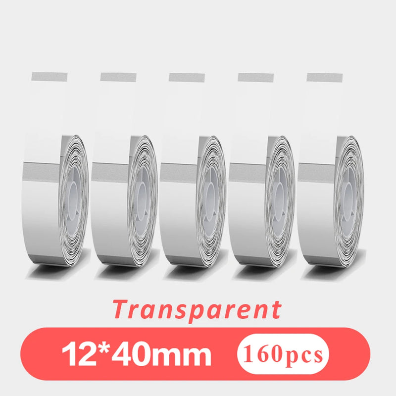 5pcs 12mmx40mm Gap Label Paper fit for P12 P15 Phomemo D30 Q30 Printer Waterproof Self Adhesive Thermal Printer Sticker