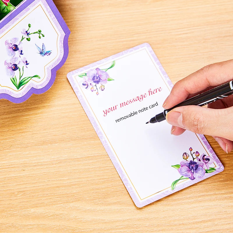 Flower Greeting Card With Envelope Surprise Gifts For Mothers Day Birthday Thanksgiving Wedding Anniversary Floral Box 3D Pop-up