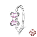 Neue Valentinstagsringe Süße Rosa Zirkon Prinzessin Schleifen Größe 7-9 Für Frauen 925 Silberring Romantischer Feiner Schmuck Geburtstagsgeschenk