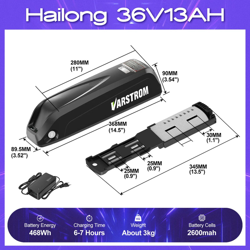 Varstrom x SUTTO 36V 250W Rear Hub Motor Disc Brake Cassette Kit With 13Ah 24Ah Battery Kits Ebike Electric Bike Conversion Kits
