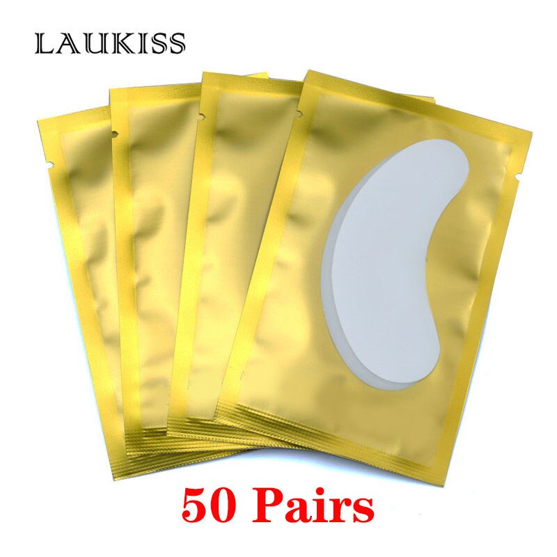 25/50/100Pairs Eye Patches Under Eyelash Pads for Building Hydrogel Paper Patches Pink Lint Free Stickers for False Eyelashes