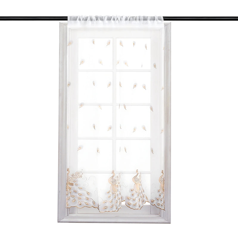 Window Sheer Curtains Rooms Decorations Living Room Bedroom Study Embroidered Craft Curtain Drapes  Coffee 1*1.2m