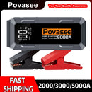 POVASEE 12V Car Jump Start 2000A-5000A Car Battery Starter Booster Emergency Start Portable Power Bank Auto Starting Device