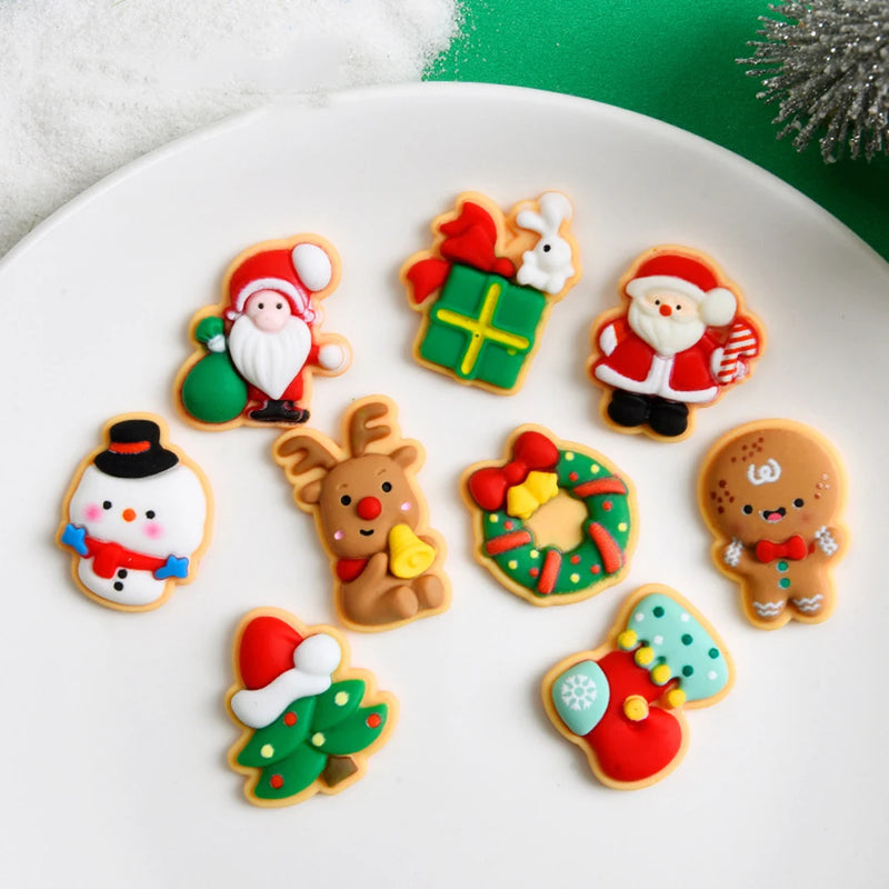 10Pcs Mini Christmas Resin Figurine Decoration Santa Claus Snowman Xmax Kids Diy Accessories Craft Christmas Decoration 2024