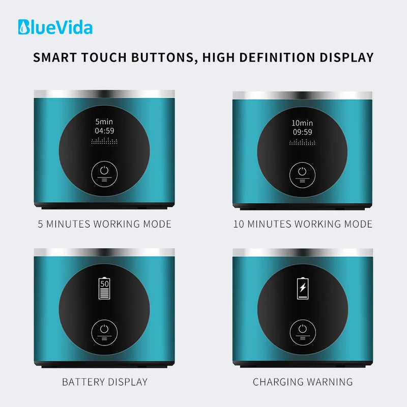 BlueVida New 8th Generation Nano Hydrogen Water Generator Bottle DuPont SPE/PEM Water Hydrogenator With H2 Inhaler-Touch Button