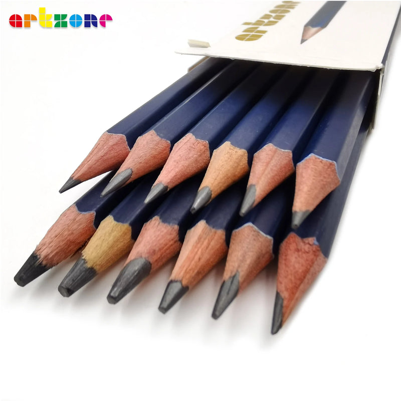 Professional Drawing Sketching Pencil Set, 12pcs Graphite Pencils, 6H-12B, Ideal for Drawing Art, Sketching, Shading, Artist Pen