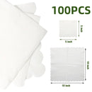 50-300PCS Paper Napkins Disposable Party Napkin Beverage Napkins Scalloped Cocktail Napkins for Wedding Dinner Birthday 5x5Inch