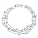 Hochwertiges Armband aus 925er Sterlingsilber, 20 cm, 5-reihige Perlenkette für Damen, Herren, modisches Geburtstagsgeschenk, Schmuck