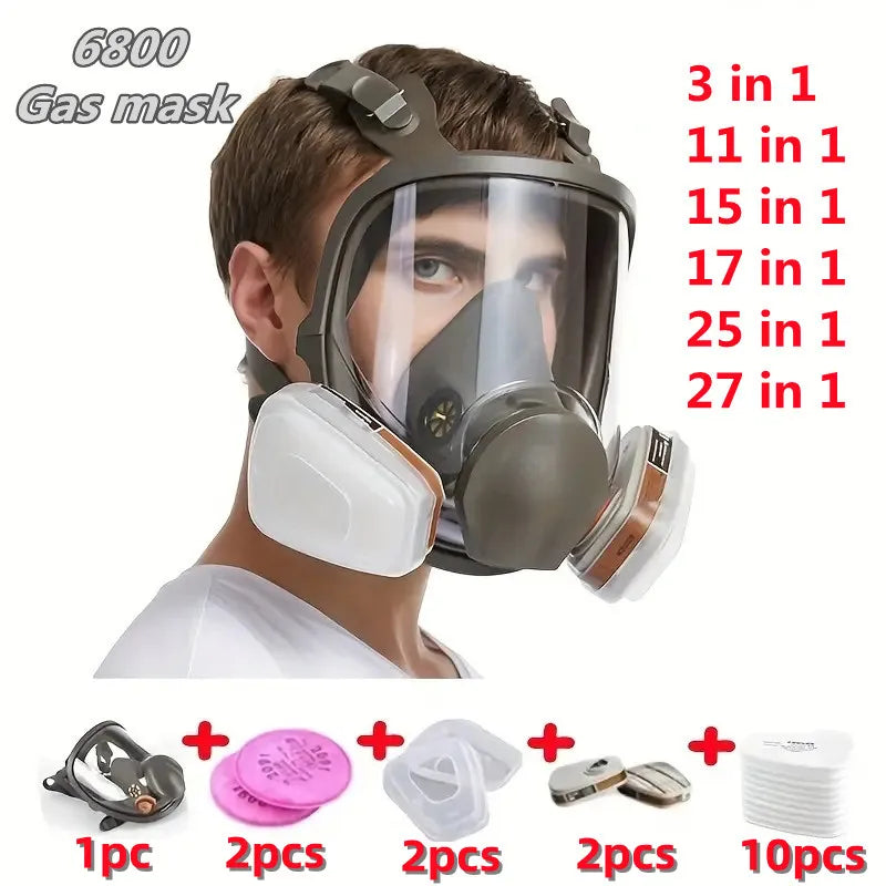 6800 Anti-Fog Full Face Respirator Gas Mask Industrial Painting Spraying Respirator Safety Work Filter Formaldehyde Protection