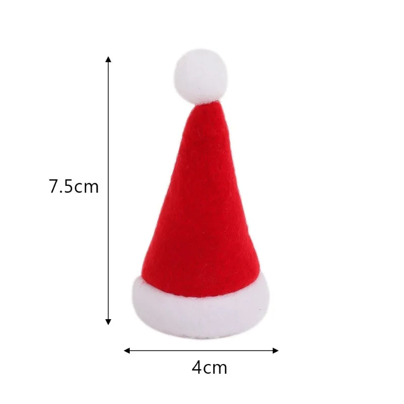 Mini Christmas Hat Cup Bottles Cover Lollipops Santa Hats Lollipop Christmas Hat Candy Santa Claus Caps Home Party Decoration