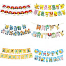 Pokemon Happy Birthday Banner Party Decoration Pikachu Flag Banner Baby Shower Kids Boys Favors Gifts For Party Decor Supplies