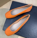 Lady Simple Plain Big Square Toe Flats Patent Leather Mirror Dough Shoes Green White 48 47 48 45 29cm Slip-on New Arrivals 2024