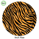 Jungle Safari Birthday 32Inch 1-9 Numbers Leopard Foil Balloon Land Animal Tiger Zebra Giraffe Disposable Tableware Party Decors
