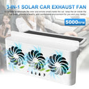 Solar Powered Car Radiator Cooling Fan with 3 Air Outlets Car Window Air Vent Fan USB Powered Auto Ventilation Fan for All Cars