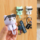 4pcs Kitten Hooks Cartoon Cats Wall Hook Wall Hanging Hanger Rack Key Holder Home Storage Utility Wall Decoration for Clothe Hat