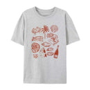 Summer Ocean Coastal Graphic Tees Trendige Retro Ästhetik La Dolce Vita T-Shirt Süßes Austern Wein Shirt Strandurlaub Damen Oberteile