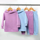2026 Neuheiten Kleidung für kleine Mädchen Trainingsanzug 2-teiliges Set Warmer Fleece Einfarbiger Pullover+Hose Loungewear-Anzug für Kinder